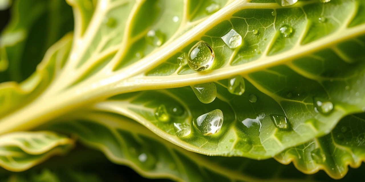 Textura de hoja de col rizada fresca